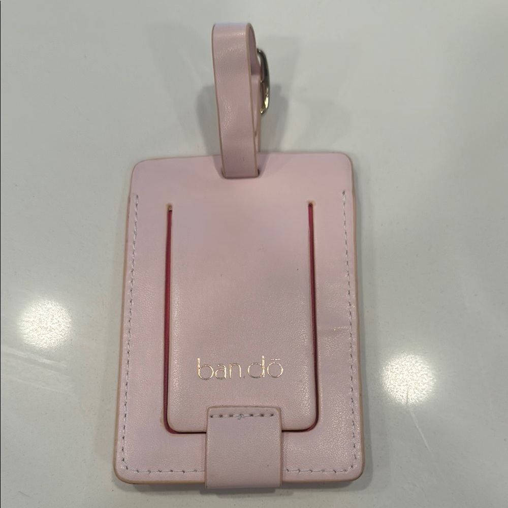 Pink Luggage Tag with Gold Lettering - Picture 2 of 3